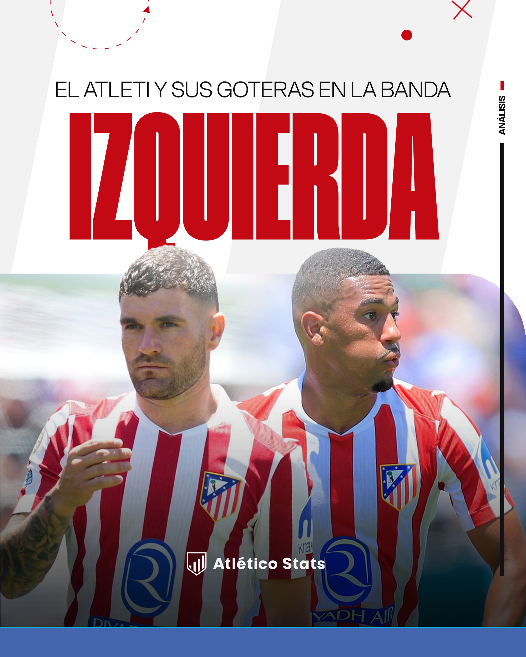 El Atlético de Madrid tiene carencias en la banda izquierda.