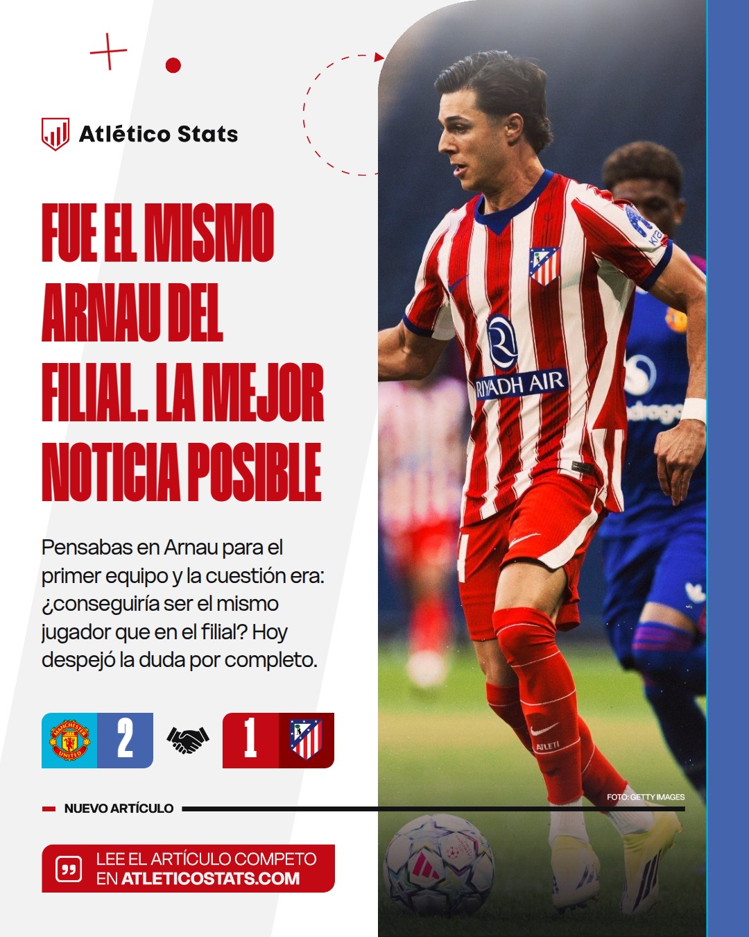 El Atleti cae en Suecia, pero descubre a su mejor 'fichaje': Arnau Ortiz. Analizamos su exhibición ofensiva y sus estadísticas para convencer a Simeone.