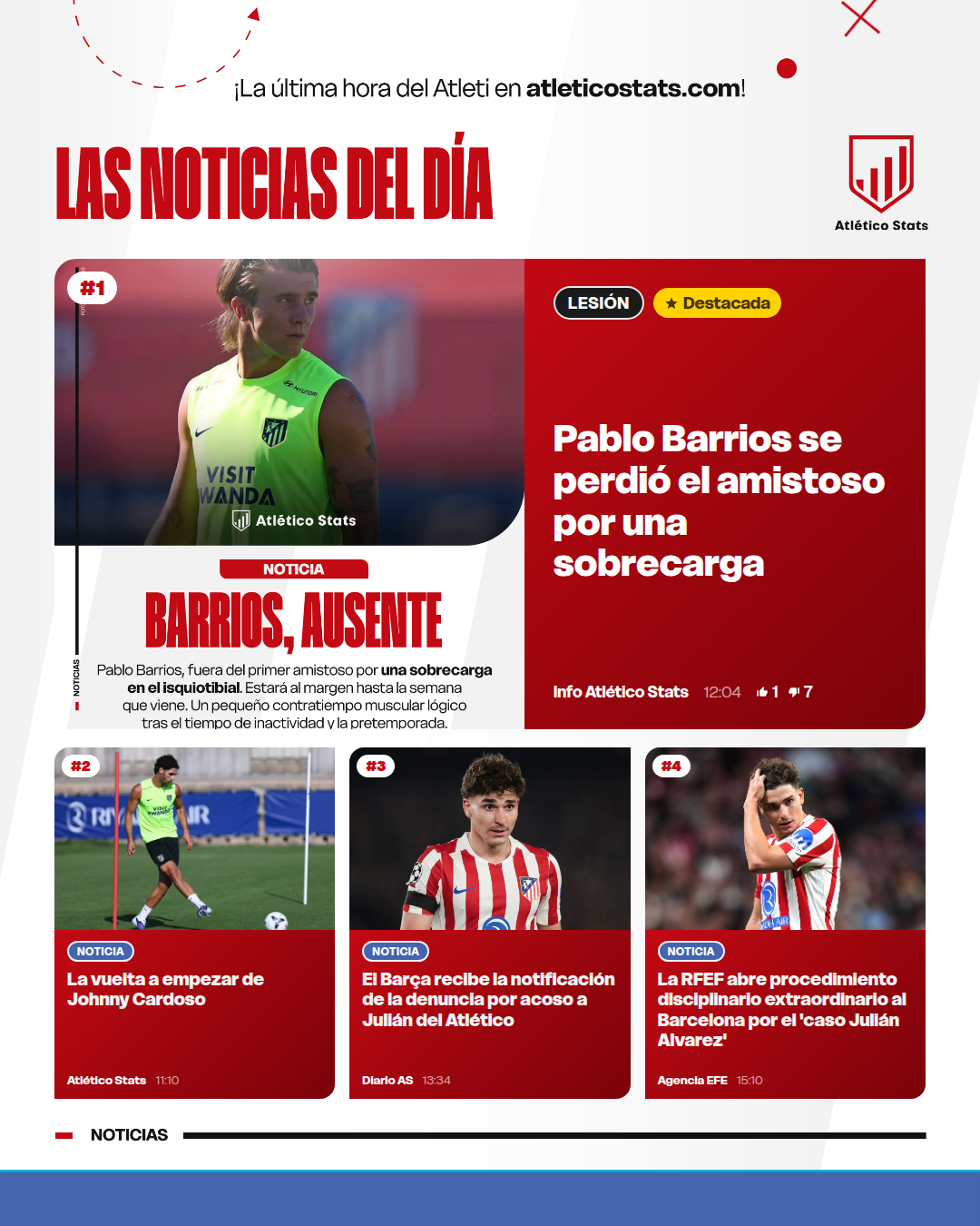 Pablo Barrios se perdió el amistoso por una sobrecarga - Las noticias del día del Atleti