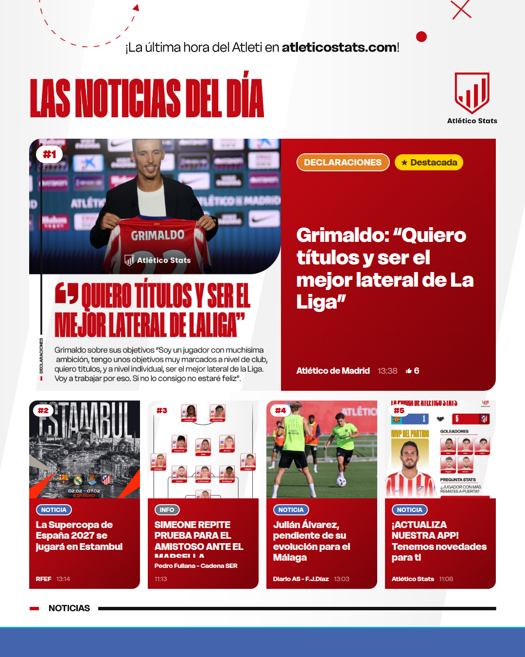 Grimaldo: “Quiero títulos y ser el mejor lateral de La Liga” - Las noticias del día del Atleti