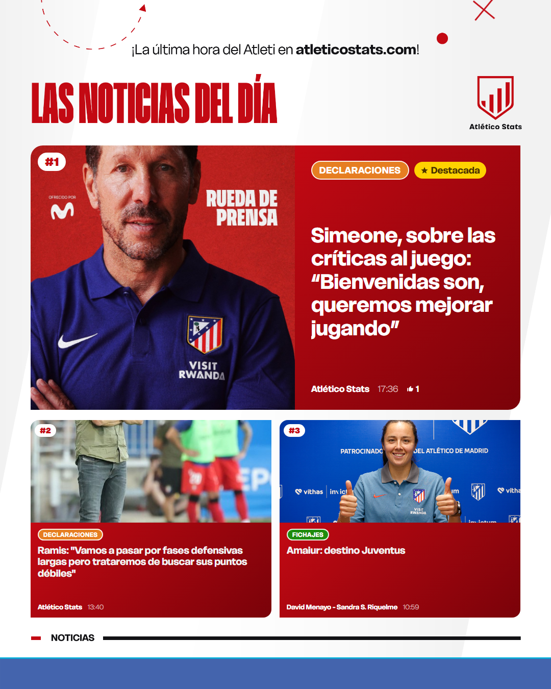 Simeone, sobre las críticas al juego: “Bienvenidas son, queremos mejorar jugando” - Las noticias del día del Atleti