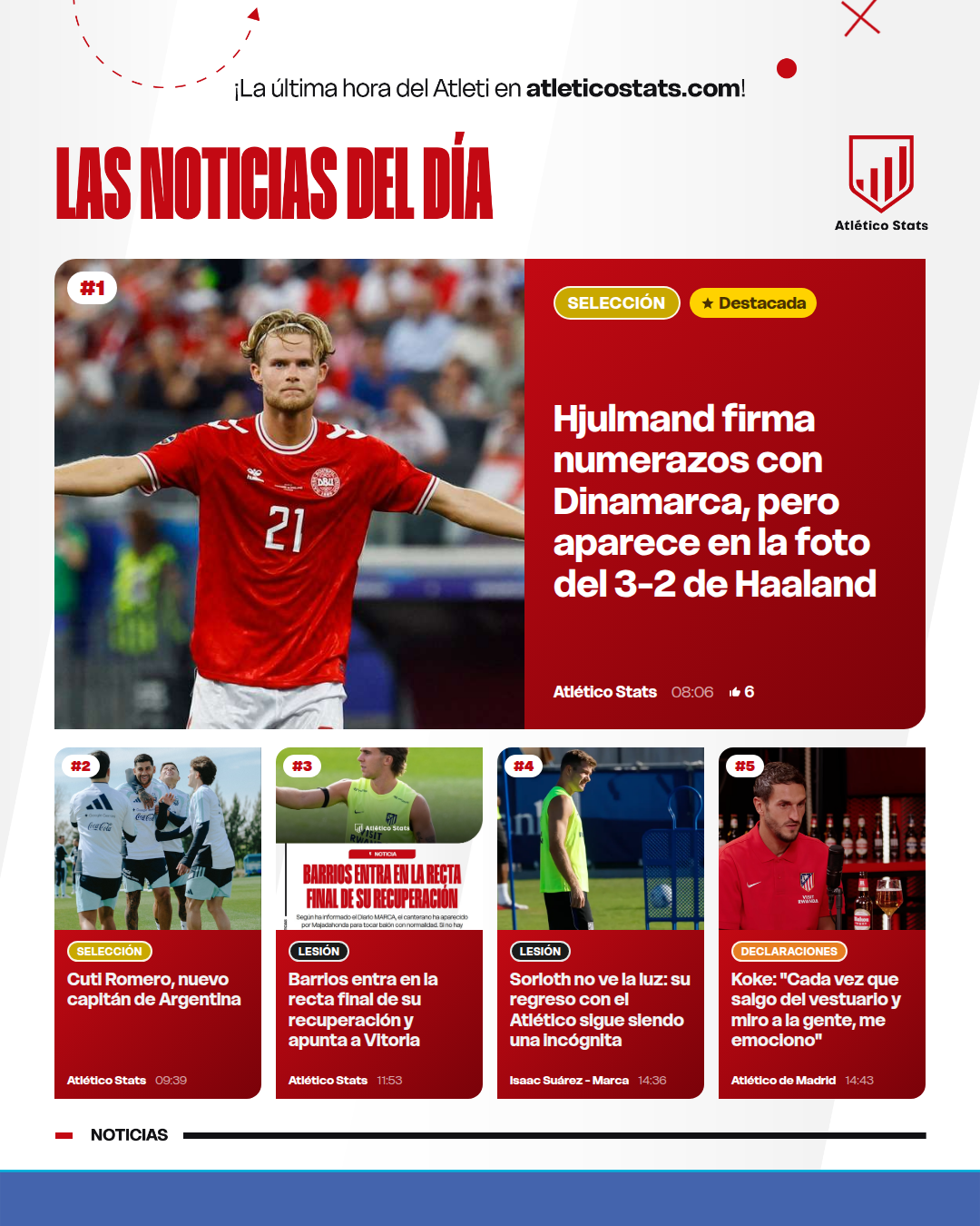 Hjulmand firma numerazos con Dinamarca, pero aparece en la foto del 3-2 de Haaland - Las noticias del día del Atleti