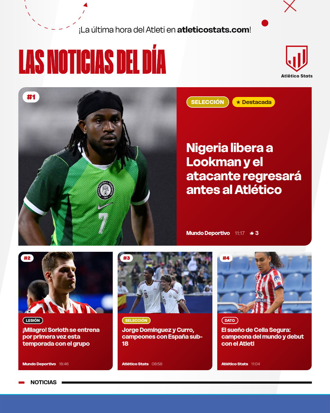 Nigeria libera a Lookman y el atacante regresará antes al Atlético - Las noticias del día del Atleti