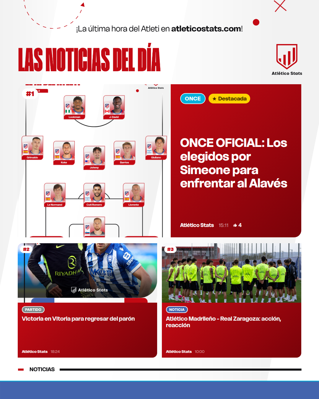 ONCE OFICIAL: Los elegidos por Simeone para enfrentar al Alavés - Las noticias del día del Atleti