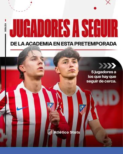 El Atlético de Madrid arranca la pretemporada con 17 canteranos. Descubre a las 5 grandes joyas de La Academia que Simeone vigila de cerca.