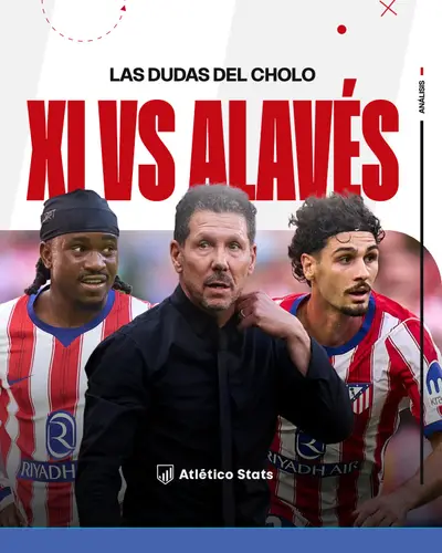 El Atlético vuelve tras el parón con 17 internacionales y varias dudas en el XI de Simeone, especialmente en los carriles, el centro del campo y el ataque.